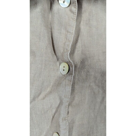 Bryn Walker Women Top Large 100% Linen Tunic Button Up Minimalist Lagenlook - Picture 6 of 14